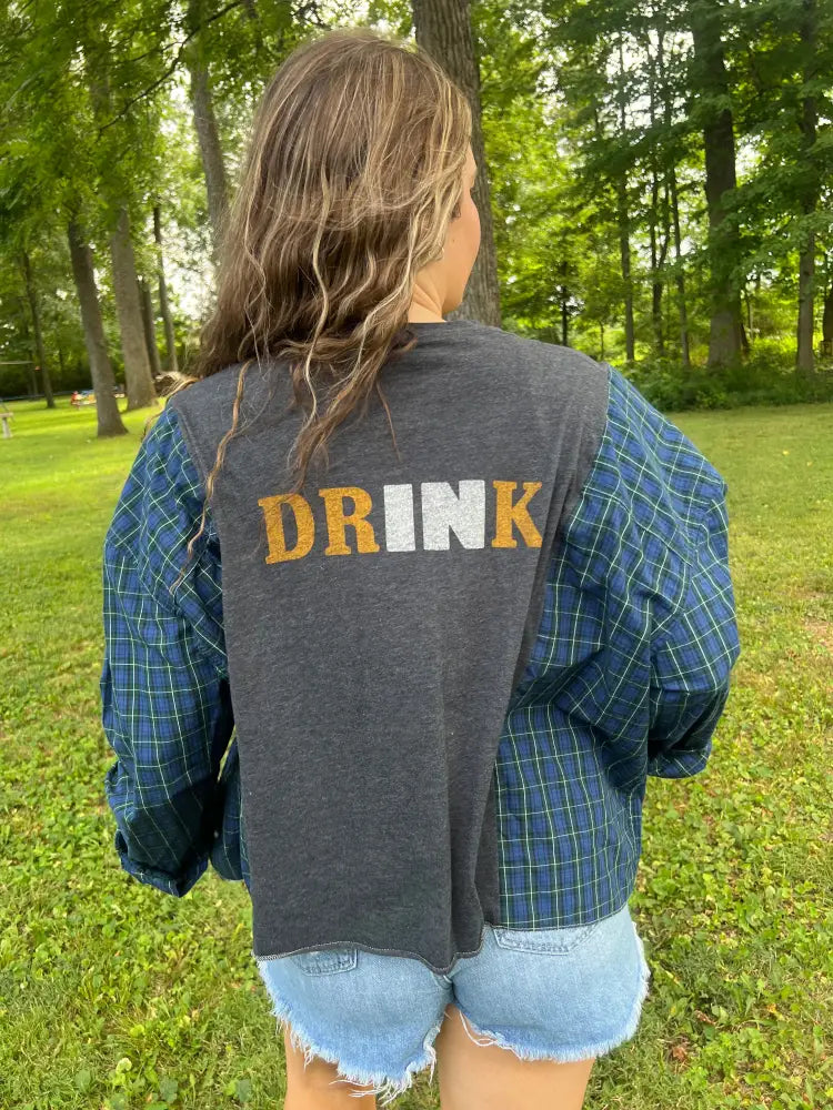 Reworked Indiana Beer Flannel Long Sleeve Shirts & Tops